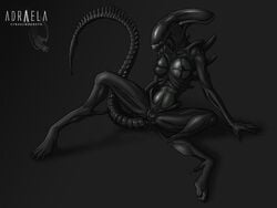 1girls alien alien_(franchise) areolae breasts female netherwulf nipples nude pussy pussy_juice slime solo spread_legs spreading xenomorph