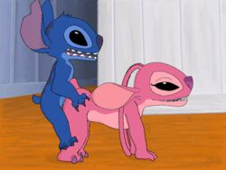 angel_(lilo_and_stitch) animated artist_request disney doggy_style duo experiment_(species) female feral furry lilo_and_stitch male mounted penis sex stitch straight vaginal_penetration