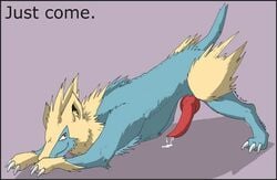 anthro claws color cum feral fur furry irene male male_only manectric nintendo nude penis pokemon side_view solo tagme