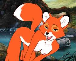 anthrofied disney fox fur furry_ears furry_tail nipples roary tail the_fox_and_the_hound vixey