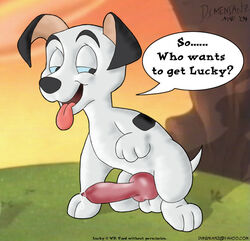 101_dalmatians anthro canine disney dog feral fur furry lucky_(101_dalmatians) male_only penis solo tagme talking_to_viewer