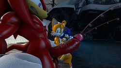 2016 3d 3d_(artwork) anthro balls canine darksorm echidna erection fox furry group hedgehog knuckles_the_echidna male male_only mammal monotreme nude penis sonic_(series) sonic_the_hedgehog tails team_sonic