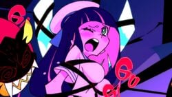 animated blush bondage female gainax official_art open_mouth panty_&_stocking_with_garterbelt restrained screencap screenshot solo stocking_anarchy struggling tentacle_sex