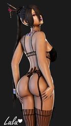 1girls 2016 3d 5_fingers ass back_tattoo big_ass big_breasts black_bra blush bra breasts dat_ass eyebrows eyelashes eyeshadow female female_only final_fantasy final_fantasy_x garter_belt grey_background grey_hair hair_bun hand_on_own_ass hand_on_own_thigh hands human lace lace_bra lingerie lips lipstick long_hair looking_at_viewer looking_back lordaardvark lulu_(final_fantasy) makeup mascara necklace nose paw_print paw_tattoo ponytail purple_lipstick red_eyes round_ass shiny shiny_skin solo source_filmmaker string_panties tattoo thighhighs thong tied_hair tramp_stamp very_long_hair