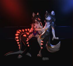 2016 anthro bionic cybernetics fish glowing huscat machine marine neon ratcha_(artist) rubber rubberfur shark simple_background