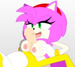 amy_rose anthro areola big_breasts breasts canine duo erect_nipples erection female fox hedgehog licking male mammal nipples oral paizuri penis penis_lick sandunky sex sonic_(series) sonic_the_hedgehog_(series) tails tongue tongue_out