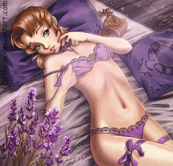 female filiana_(artist) ilia lingerie nintendo on_bed solo the_legend_of_zelda twilight_princess