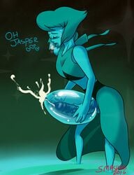 1futa blue_skin cartoon_network cum_in_slime futanari gem_(species) intersex jelly_balloon lapis_lazuli_(steven_universe) onahole penis sex_toy slime_penetrated smashko solo_futa steven_universe