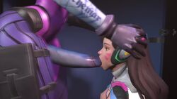 3d animated balls_deep big_penis closed_eyes d.va deepthroat dickgirl face_fucking fellatio forced futa_on_female futanari grab hand_on_another's_head hands_on_another's_head head_grab intersex irrumatio neck_bulge no_sound oral overwatch source_filmmaker throat_bulge video widowmaker zenu