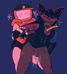 1boy 1futa 1futa1boy anal anal_sex arm_grab artist_request balls blushing blushing_futa blushing_male bluuvamp bottomless_male crying crying_while_penetrated dark-skinned_male dark-skinned_sub dark_skin excited_female excited_futa for_a_head forsaken_(roblox) futa/male futa_on_male futanari gloves happy heart hetero mask masked_male non_con nosferatu_(forsaken) object_head penis pink_body precum questionable_consent roblox roblox_game robloxian robot robot_girl rough_sex simple_background standing standing_doggy_style standing_sex straight tv tv_head vampire veeronica