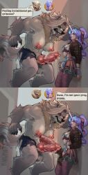 1_horn abs absurd_res animal_genitalia animal_humanoid animal_penis anthro areola armpit_hair ball_tuft balls biceps big_balls big_penis black_lips blush bodily_fluids body_hair breasts bulge canid canine celeste_(deadlock) claws clothing comic crotch_tuft cum cum_drip deadlock dialogue dripping drooling duo english_text equid equid_humanoid equine_genitalia equine_penis erection eyelashes fur genital_fluids genitals glistening glistening_areola glistening_genitalia glistening_knot glistening_nipples glistening_penis grey_body grey_fur gynomorph gynomorph/gynomorph hair hi_res horn huge_balls huge_cock humanoid humanoid_on_anthro hyper hyper_genitalia hyper_penis imminent_rape imminent_sex intersex intersex/intersex kabedon knot kultist larger_anthro lips long_eyelashes mammal mammal_humanoid muscular muscular_anthro muscular_gynomorph muscular_intersex mythological_canine mythological_creature mythology nipple_dip nipples penis penis_size_difference piercing purple_hair quads saliva sharp_teeth silver_(deadlock) size_difference sweat sweaty_armpit tear_trough teeth text torn_clothing tuft unicorn_humanoid valve vein veiny_penis werecanid werecanine werecreature werewolf