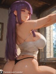 1girls ai_assisted ai_generated artist_name average_breasts bangs blush breasts bust closed_mouth cowgirl_pose cowgirl_position erect_nipples female female_genitalia female_on_cloth female_only fern_(sousou_no_frieren) genitals hard_nipples hi_res high_quality high_resolution highres indoors juicy_pussy legs_apart lewder long_hair looking_at_viewer navel nipples nude patreon_username purple_hair pussy pussy_lips pussy_peek riding shaved_pussy sitting slit solo_focus sousou_no_frieren splayed_legs stable_diffusion straddling straight sweat tight_pussy watermark