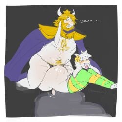 1:1 accessory ahe_gao anthro armor asgore_dreemurr asriel_dreemurr beard blush body_hair boss_monster_(undertale) bovid caprine chest_hair clothing facial_hair father_(lore) father_and_child_(lore) father_and_son_(lore) femboy flower flower_in_hair flower_on_head genitals goat green_clothing green_shirt green_topwear hair hair_accessory hi_res incest_(lore) looking_pleasured male male/male mammal monster parent_(lore) parent_and_child_(lore) parent_and_son_(lore) paulpla penis plant shirt son_(lore) text topwear undertale undertale_(series)