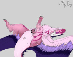 anus dragon female feral grey_background herpydragon horn pussy simple_background solo tongue wings