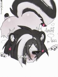 2026 anthro anthro_penetrated ass black_eyelids black_hair blush bodily_fluids censored cum cum_in_mouth cum_inside deep_throat digital_media_(artwork) duo faceless_character faceless_male fellatio female female_penetrated fingers first_person_view fluffy fur genital_fluids genitals green_eyes hair hair_over_eye hi_res long_hair looking_at_viewer male male/female male_penetrating male_penetrating_female male_pov mammal meme mephitid michelle_(yabeweny) multicolored_hair negative_space negative_space_oral_(meme) nude offscreen_male oral oral_penetration penetration penile penis penis_in_mouth sex skunk skunk_tail spread_legs spreading two_tone_hair white_body white_fur yabeweny