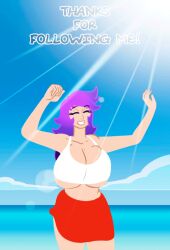 1girls animated ass background barefoot big_ass big_breasts big_butt blue_sky breasts bubble_butt bursting_breasts cleavage clouds english_text female female_only green_eyes hourglass_figure huge_ass huge_breasts huge_butt jumping kogeikun large_ass large_breasts large_butt lens_flare long_hair looking_at_viewer loop looping_animation massive_ass massive_breasts massive_butt milestone_celebration miniskirt ocean original panties pantyshot purple_hair red_panties red_thong red_thong_panties rotoscoping simple_background skirt spiky_hair spinning sunlight sunshine tank_top thighs thong thong_panties trampoline underboob wendolin white_tank_top