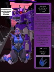 2026 3d 3d_(artwork) 3d_render arcee arcee_(prime) big_breasts cybertronian decepticon female male mengsk purple_body red_eyes robot robot_girl shockwave_(transformers) strip_game thick_thighs transformers transformers_prime