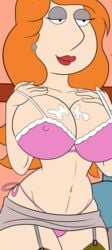 bra croc_(artist) family_guy lois_griffin panties picot-trimmed_bra picot_trim pink_and_white_bra pink_bra pink_panties side-tie_panties tagme