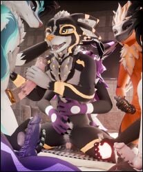3d_(artwork) absurd_res accessory android andromorph andromorph/male animal_genitalia animal_penis anthro black_body black_fur blue_body blue_fur blue_markings bodily_fluids camrige_(character) cock_ring cum cum_inside deuzear digital_media_(artwork) dripping equine_genitalia equine_penis erection fur genital_fluids genitals glowing glowing_markings grey_body grey_fur group hair hi_res intersex intersex/male jewelry knot lill_esp looking_pleasured machine male male/male male_penetrated male_penetrating markings nardoragon novabeast nude open_mouth penetration penile penis penis_accessory penis_in_hand penis_jewelry precum precum_drip precum_in_mouth purple_body purple_fur purple_scales robot scales sex teeth tongue vaginal_penetration vulva wharf_(character) white_body white_fur yellow_markings