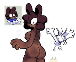 ass_focus brown_body brown_hair brown_skin butt_focus five_nights_at_freddy's five_nights_at_freddy's:_security_breach five_nights_at_frickbears five_nights_at_frickbears_3 freckles luminousfox meme_in_the_background nude_female red_eyes reference_image solo tagme vannabelle_(frickbears_3) vanny_(fnaf)