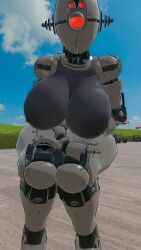 assaultron assaultron_(fallout) big_breasts fallout pool poolside tagme vrchat vrchat_avatar wide_hips