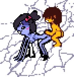accurate_art_style animated anthro balls breasts deltarune dmoons doggy_style female fucking grey_body human human_on_anthro insects kris_(deltarune) male male/female muffet nipples penis pixel_animation pixel_art pixelated spider spider_girl sprite undertale undertale_(series) web