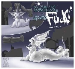 ambiguous_gender animal_genitalia animal_penis before/after_focus before_and_after begging begging_for_more bodily_fluids bukkake canine_genitalia canine_penis cum cum_covered cum_creature cum_drip cum_on_body cum_on_ground cumporeon dialogue disembodied_penis dripping dripping_text eeveelution english_text equine_genitalia equine_penis feral flared_penis generation_1_pokemon genital_fluids genitals grey_penis group humanoid_genitalia humanoid_penis hybrid light lighting male messy mrmystery_guy nintendo penis pokemon pokemon_(species) recording stylized_text text vaporeon