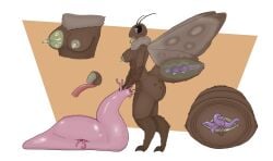 absurd_res ambiguous_gender anonymous_artist antennae_(anatomy) anthro arthropod arthropod_abdomen arthropod_abdomen_genitalia arthropod_abdomen_vulva ass big_butt black_sclera bladder bodily_fluids breast_pregnancy breasts brown_body brown_fur close-up digitigrade drooling duo fluffy fur gastropod genitals herm hi_res insect_wings insects internal intersex intersex/ambiguous kimbly_(gerunchikc) lactating larva lepidopteran lepidopteran_wings licking long_tongue maggot male_(lore) mammary_glands medium_breasts mollusk moth multiple_ovaries neck_tuft nipple_fetish nipple_penetration nipple_play nipples olive_eyes open_mouth oral organs parasite penetration penile penis penis_lick pregnant saliva sex side_view simple_background slug small_penis tendrils tentacle tongue tuft unusual_pregnancy urethral uterus vulva wings