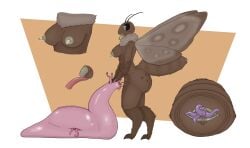 absurd_res ambiguous_gender anonymous_artist antennae_(anatomy) anthro arthropod arthropod_abdomen arthropod_abdomen_genitalia arthropod_abdomen_vulva ass big_butt black_sclera bladder bodily_fluids breast_pregnancy breasts brown_body brown_fur digitigrade drooling duo fluffy fur gastropod genitals herm hi_res insect_wings insects intersex intersex/ambiguous kimbly_(gerunchikc) lactating larva lepidopteran lepidopteran_wings licking long_tongue maggot male_(lore) medium_breasts mollusk moth neck_tuft nipple_fetish nipple_penetration nipple_play nipples olive_eyes open_mouth oral organs parasite penetration penile penis penis_lick saliva sex side_view simple_background slug small_penis tendrils tentacle tongue tuft unusual_pregnancy urethral vulva wings