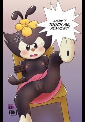 1girls 2026 absurd_res angry animaniacs anthro anthro_female anthro_only anthro_solo black_body black_fur bondage bottomless bottomless_female bound chair chair_bondage clothed clothing cub dialogue dot_warner english english_text female female_cub female_only flat_chest flower flower_in_hair fur furniture furry furry_female furry_only genitals hi_res koufun looking_at_viewer nipples rope small_breasts solo solo_anthro solo_female speech_bubble spread_legs spreading text topless topless_female tutu url vulva warner_brothers young young_anthro young_female