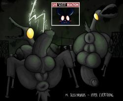 absurd_res anthro anus areola ass avian balls big_anus big_balls big_breasts big_butt big_penis big_vulva breasts cybernetics cyborg detailed_background digital_media_(artwork) duo_focus electricity english_text foreskin genitals group herm hi_res huge_anus huge_balls huge_breasts huge_cock humanoid_genitalia humanoid_penis hyper hyper_anus hyper_balls hyper_breasts hyper_genitalia hyper_penis hyper_vulva intersex inv_(rain_world) lightning live_tucker_reaction machine miros_bird_(rain_world) open_mouth owo penis pincoosh piston plump_labia puffy_anus rain_world signature slugcat tail text trio videocult vulva yellow_eyes