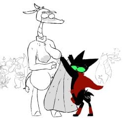 2025 adorabat anthro ape armor avian awkward badger badgerclops bat bedding big_breasts bird black_body black_fur blanket bodily_fluids boss_hosstrich breasts cape cartoon_network clothing cobra coby_(mao_mao) comic covering covering_eyes covering_face cowboy_hat crown cybernetic_limb cybernetics cyborg domestic_cat embarrassed embarrassing_nudity feathers felid feline felis female frill_(anatomy) fur genitals giraffe giraffid group haplorhine hat headgear headwear helmet looking_away machine male mammal mao_mao:_heroes_of_pure_heart membrane_(anatomy) membranous_wings murid murine mustelid musteline nipples nude orangusnake orangutan ostrich primate ramaraffe rat ratarang ratite reptile rodent scales scalie sheriff_mao_mao_mao simple_background size_difference smile snake sweat tanner_(mao_mao) the_weaver vulva wings