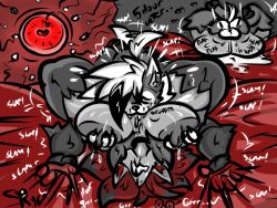 anthro ass ball_slap bite biting_lip bodily_fluids breast_lick breast_play breast_squeeze breasts cum cum_in_ass cum_in_bed cum_inside cum_on_body duo female fertilizing from_front_position generation_5_pokemon generation_7_pokemon genital_fluids grabbing_sheets impregnation licking lycanroc male male/female mating_press midnight_lycanroc moan nintendo pokemon pokemon_(species) precum roder_vasquez rough_sex sex size_difference slap small_dom_big_sub squeezing sweat sweaty_body sweaty_breasts sweaty_butt tail tail_motion tailwag tongue vaginal_fluids zoroark zory_(r_96)