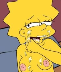 accurate_art_style croc_(artist) cum lisa_simpson lowres nipples tagme the_simpsons yellow_body