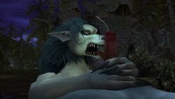 canine cum daisypayne_(artist) female invalid_tag licking mammal penis tongue tongue_out video_games warcraft were werewolf worgen