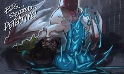 absurd_res anthro anus ass biped blush deadlock dialogue dildo dildo_in_vagina dildo_insertion english_text exclamation_point female gargoyle genitals grey_body hair hi_res hiromoru ivy_(deadlock) nude nude_anthro nude_female open_mouth penetration sex_toy sex_toy_in_vagina sex_toy_insertion solo teeth text vaginal_penetration valve vulva wings yellow_eyes