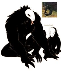anthro black_body black_eyes black_fur bone claws crossed_legs digital_drawing_(artwork) digital_media_(artwork) empty_eyes evil_demon_monkeys forked_tongue fur gay gay_male haplorhine homosexual homosexual_male looking_at_another lovebuffpg45 male/male male_only male_penetrating mammal monkey primate reference_image simple_background sitting sitting_on_ground size_difference skull skull_head temple_run tongue tongue_out white_background white_eyes