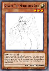 areola breasts duel_monster female long_hair monochrome navel nipples penis pussy single_wing sonata_the_melodious_diva urielmanx7 white_background wings yu-gi-oh! yuu-gi-ou_duel_monsters