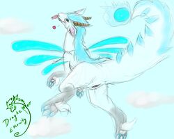 anus blue_background blush dragon drayke_eternity female feral simple_background solo wings