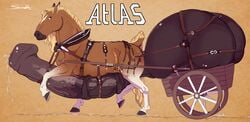 1boy 2016 atlas_(svadil) balls balls_in_cart ballsack big_balls blonde_hair brown_eyes brown_fur cart dangling_testicles draft_horse equine equine_penis erection feral fur harness hi_res horse horse_tail horseballs horsecock huge_balls hyper hyper_balls hyper_penis low_hanging_balls male male_only mammal mane medial_ring multicolored_fur penis penis_support precum scrotum side_view solo svadil testicles two_tone_fur vein veiny_penis walking what white_fur