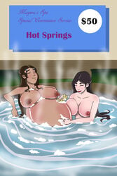 avatar_the_last_airbender big_belly big_breasts breasts dark-skinned_female dark_skin female female_only hot_tub huge_breasts interracial katara large_breasts nipples nude pregnant water weebie3