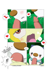 ... 1boy 2016 animal_genitalia animal_penis blue_fur blush brown_eyes closeup comic drooling erection fellatio freckles furry grass green_skin half-closed_eyes heart interspecies licking looking_at_viewer male nintendo nude open_mouth oral oshawott otter outdoors page_6 penis pokemon pokemon_(species) pokemon_bw pov saliva scalie sex snake snivy sweat text tongue tongue_out trembling video_games white_border white_fur winick-lim