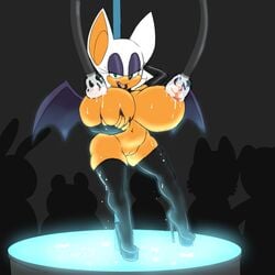 2016 anthro areola bat big_breasts breasts erect_nipples female group high_heel_boots high_heels huge_breasts lactation lagomorph machine male mammal milk milking_machine nipples nude platform_heels pussy rabbit ravnic rouge_the_bat sonic_(series)