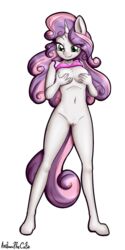 2016 aged_up alpha_channel anibaruthecat anthro anthrofied bottomless bra breasts clothed clothing covering_breasts covering_self equine female friendship_is_magic green_eyes hair hair_on_head hand_on_breast hi_res horn long_hair mammal multicolored_hair my_little_pony navel pussy simple_background smile solo sweetie_belle_(mlp) transparent_background two_tone_hair unicorn