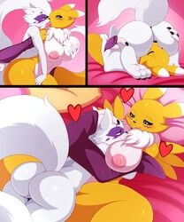 10s 2016 69_position alopex anthro anthro_on_anthro ass ass_grab bed between_breasts big_breasts big_butt black_sclera blue_eyes breast_fondling breast_grab breast_pillow breasts bridal_gauntlets canine clothing crossover cunnilingus digimon digimon_(species) duo eye_contact facesitting feet female fondling fox french_kissing fur grabbing_from_behind half-closed_eyes hand_on_ass hand_on_breast hand_on_head head_between_breasts heart highres hug huge_breasts kissing lying mammal missionary_position mostly_nude multiple_positions neck_tuft nude on_back on_bed oral paws purple_fur raised_tail rear_view renamon romantic_couple sex smile soles spread_legs spreading sssonic2 teenage_mutant_ninja_turtles toe_claws toes tuft vaginal_penetration white_fur yellow_fur yuri