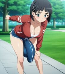 1futa ai_generated alternate_body_type alternate_breast_size balls big_ass big_breasts black_hair bob_cut breasts cock cum curves curvy curvy_body curvy_figure curvy_hips dickgirl erect_penis erection female futa_only futa_sans_pussy futanari girly hi_res high_resolution highres horny horny_female huge_ass huge_balls huge_boobs huge_breasts huge_butt huge_cock huge_testicles huge_thighs intersex kingdesperadow3 kirigaya_suguha medium_ass medium_breasts medium_penis muscular penis sao sexy shiny_skin sister solo solo_focus solo_futa stable_diffusion sword_art_online testicles thick_thighs trans veiny_penis voluptuous worship