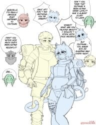 2025 5_fingers absurd_res animal_humanoid areola armor aroused artist_name backpack beard bedroll belly big_breasts biped black_text bodily_fluids body_writing bottle bottomwear braided_hair breastplate breasts bulge cat_humanoid chain_leash chainmail chains chilchuck_tims claws clothed clothed_female clothed_human clothed_humanoid clothed_male clothing clothing_lift collar container delicious_in_dungeon dialogue duo_focus dwarf elf english_text erect_nipples erection erection_under_clothing eye_through_hair eyebrow_through_hair eyebrows eyelashes facial_hair fantasy felid felid_humanoid feline feline_humanoid female female_humanoid finger_claws fingers front_view fur genital_fluids genitals group hair halfling hand_on_bulge headgear helmet hi_res horn horned_helmet human human_on_humanoid humanoid humanoid_genitalia humanoid_pointy_ears humanoid_pussy in_denial interspecies izutsumi_(delicious_in_dungeon) josexo4k laios_touden leash loincloth loincloth_lift long_hair looking_at_another looking_at_partner male male/female male_human mammal mammal_humanoid marcille_donato midriff mouth_closed navel nipples pointy_ears pregnancy_test pregnant pregnant_female pregnant_humanoid prick_ears pussy pussy_juice_on_leg pussy_juice_on_pussy restricted_palette scarf senshi_(delicious_in_dungeon) short_hair shoulder_guards simple_background skimpy standing tail tail_around_leg talking_to_another text translucent translucent_hair vaginal_fluids vambrace white_background