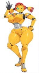 1girls ai_assisted ai_generated big_ass breasts breasts_out female female female_focus female_only female_robot fembot looking_at_viewer robot robot_girl solo solo_female solo_focus tagme yellow_body