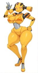 1girls ai_assisted ai_generated big_ass breasts breasts_out female female female_focus female_only female_robot fembot looking_at_viewer robot robot_girl solo solo_female solo_focus tagme yellow_body