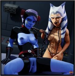 ahsoka_tano alien_girl bondage collar female latex leash leash_and_collar pantoran riyo_chuchi snafusevsix star_wars togruta